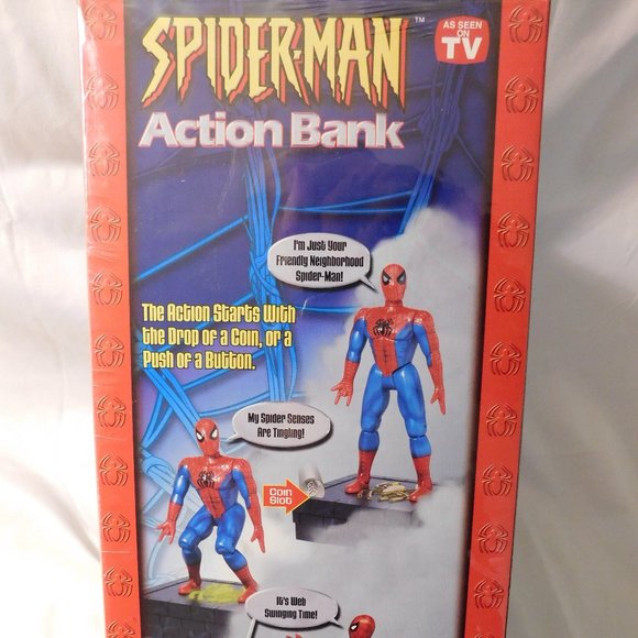 Vintage Marvel Spider-Man Action Bank Limited Edition Talking Illuminated NEW - Picture 2 of 6